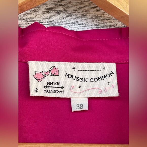 Maison common hot pink shirt wrap dress size 38/6 - Picture 9 of 17